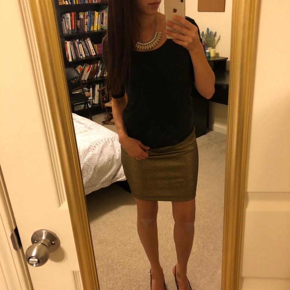 BCBG Gold Skirt NWT